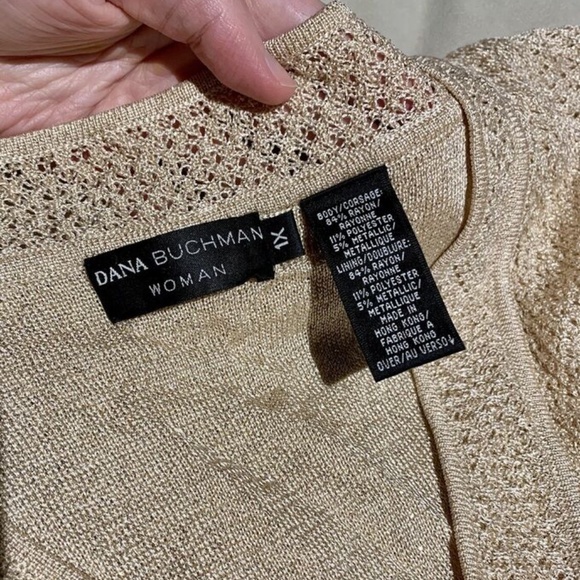 Dana Buchman Sparkly Blush Knit V-Neck Sweater With Belt 1X NWOT 3/4 Sleeves - Picture 6 of 6